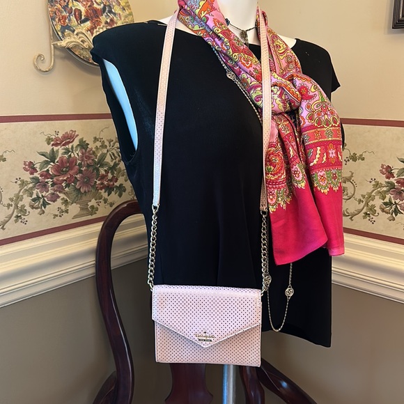 Kate Spade Lilac Street Dot Monday pink metallic gold envelope bag - Picture 2 of 15